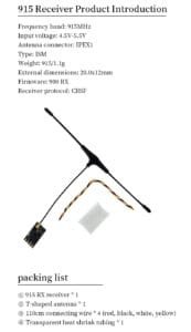 D-915 ELRS 915/2.4G Receiver