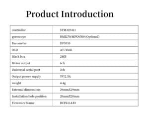 D-F411MINI Flight Controller OSD Barometer 2MB Black Box Crossing Aircraft Model FPV