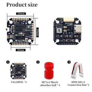 D-RC F411MINI Flight Controller OSD Barometer 2MB Black Box Crossing Aircraft Model FPV