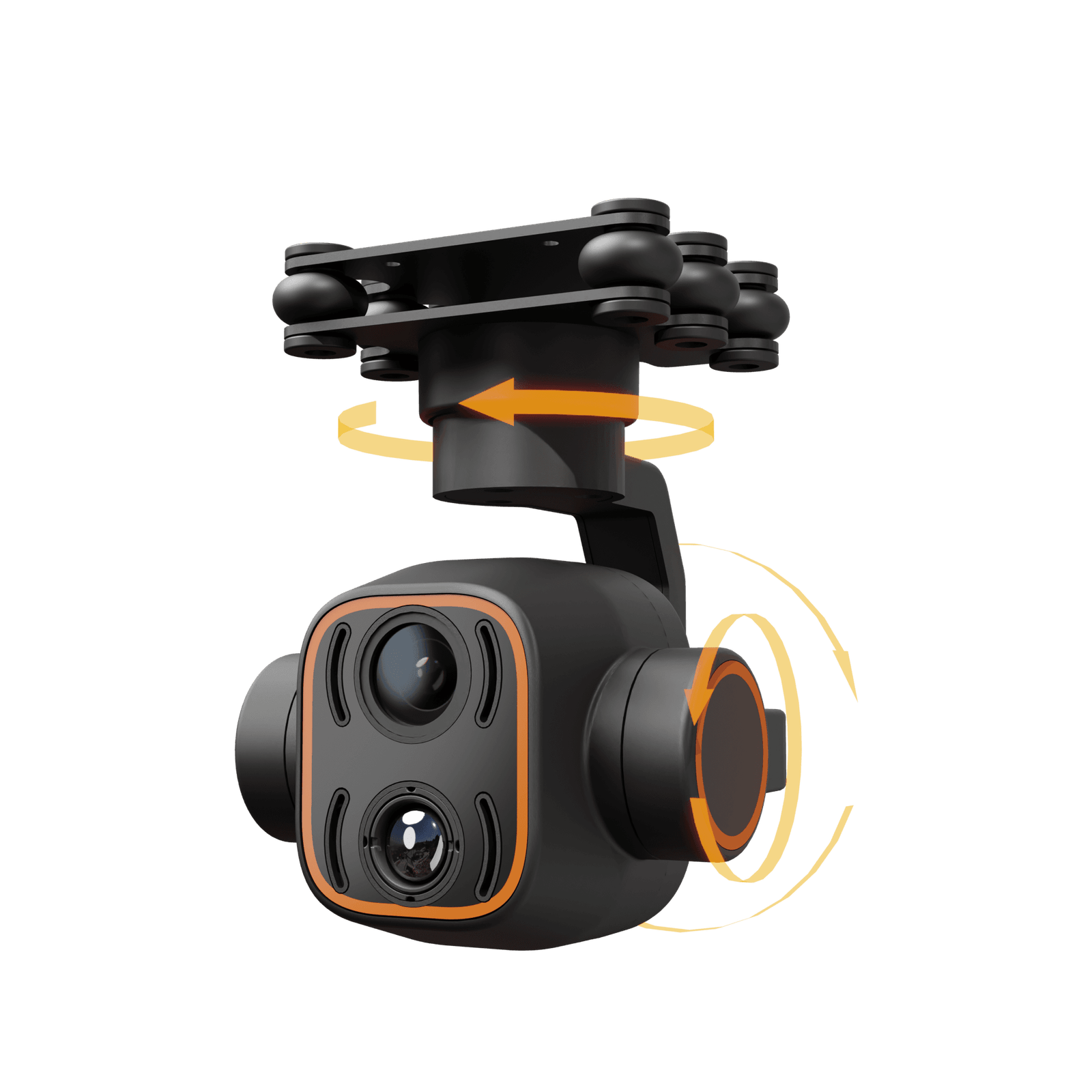 DA12 three-axis stable control dual light gimbal: intelligent dynamic tracking, integrated 2K visible light and thermal imaging